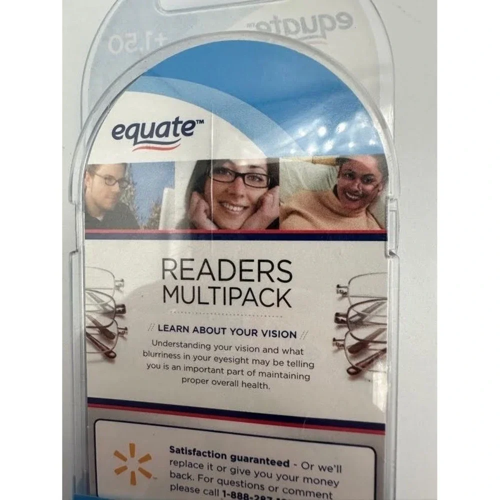 Equate Readers Multipack +1.50 Strength Reading Glasses 3 Pair Silver Tortoise
